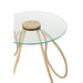 Bijzettafel Goud Glas Rond 45 cm-Bijzettafels-J-Line