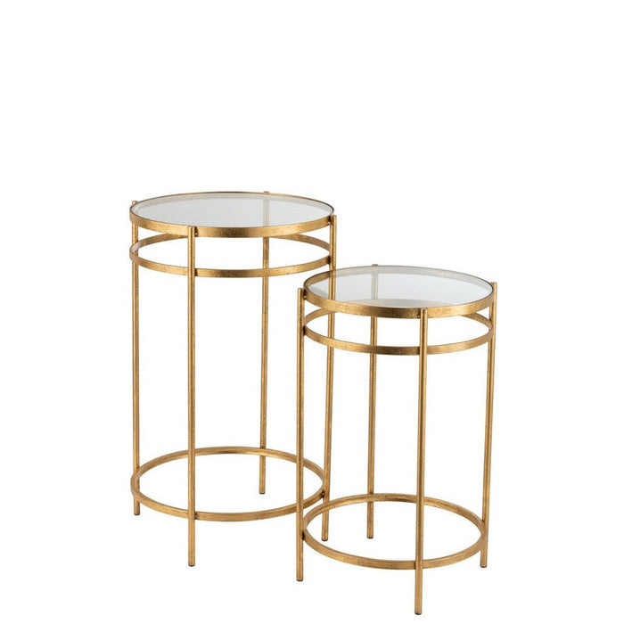 Bijzettafel Goud Ijzer 43 cm-Bijzettafels-J-Line