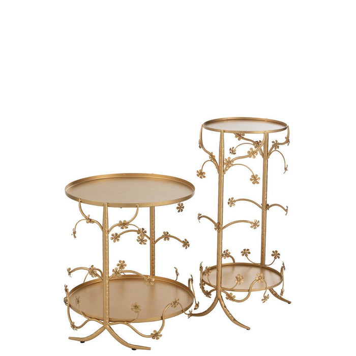 Bijzettafel Goud ijzer M 30 cm 30x32x70 cm-Bijzettafels-J-Line