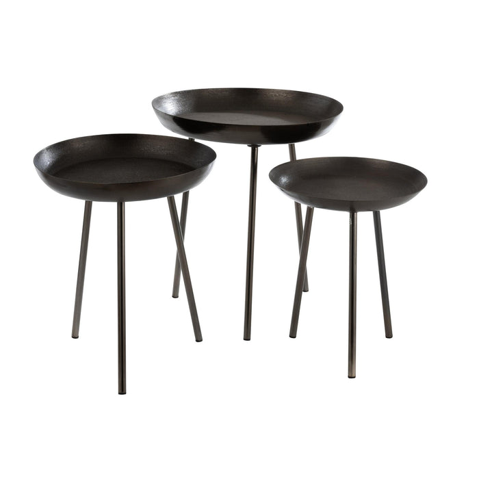 Bijzettafel Grijs Aluminium Rond 52 cm-Bijzettafels-J-Line