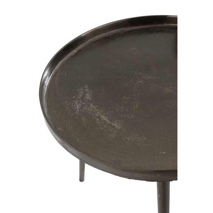 Bijzettafel Grijs Aluminium Rond 61 cm 61x61x54 cm-Bijzettafels-J-Line