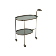 Bijzettafel Grijs Glas 42x74 cm-Bijzettafels-J-Line