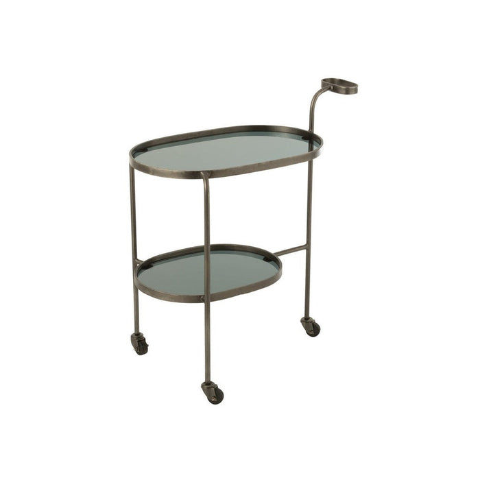 Bijzettafel Grijs Glas 42x74 cm-Bijzettafels-J-Line