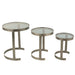 Bijzettafel Grijs Glas Rond 45 cm 45x45x54 cm-Bijzettafels-J-Line