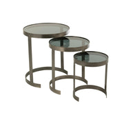 Bijzettafel Grijs Glas Rond 45 cm 45x45x54 cm-Bijzettafels-J-Line