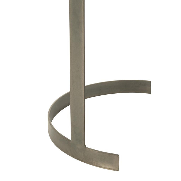 Bijzettafel Grijs Glas Rond 45 cm-Bijzettafels-J-Line