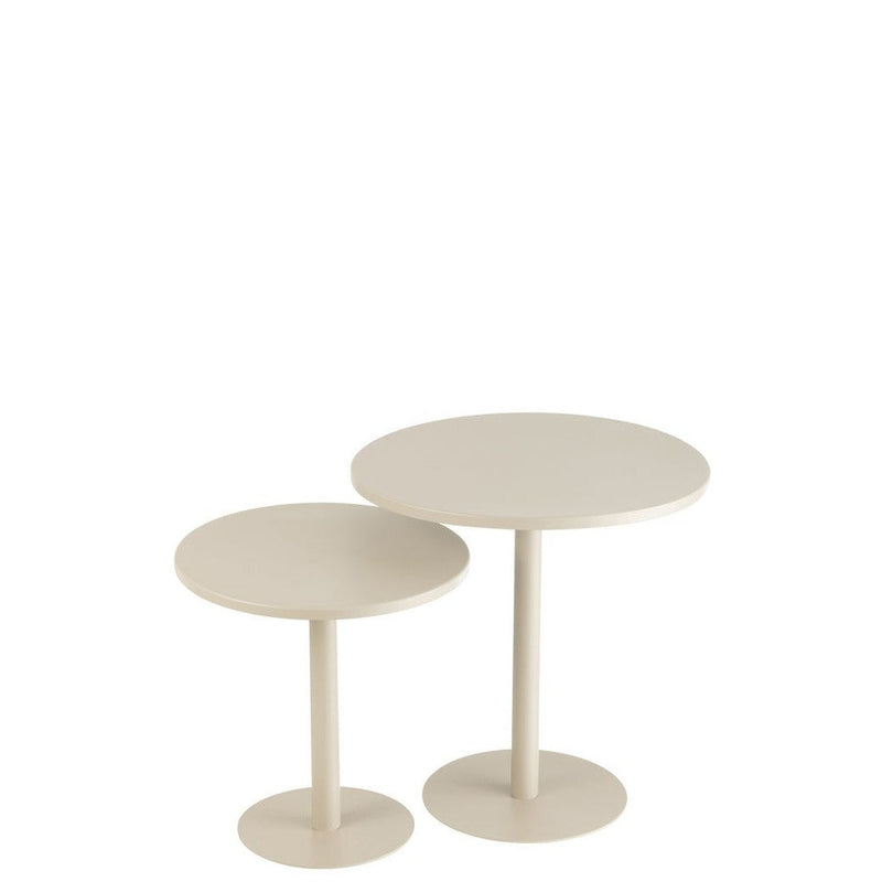 Bijzettafel Grijs Ijzer Rond 50 cm 50x50x40 cm-Bijzettafels-J-Line