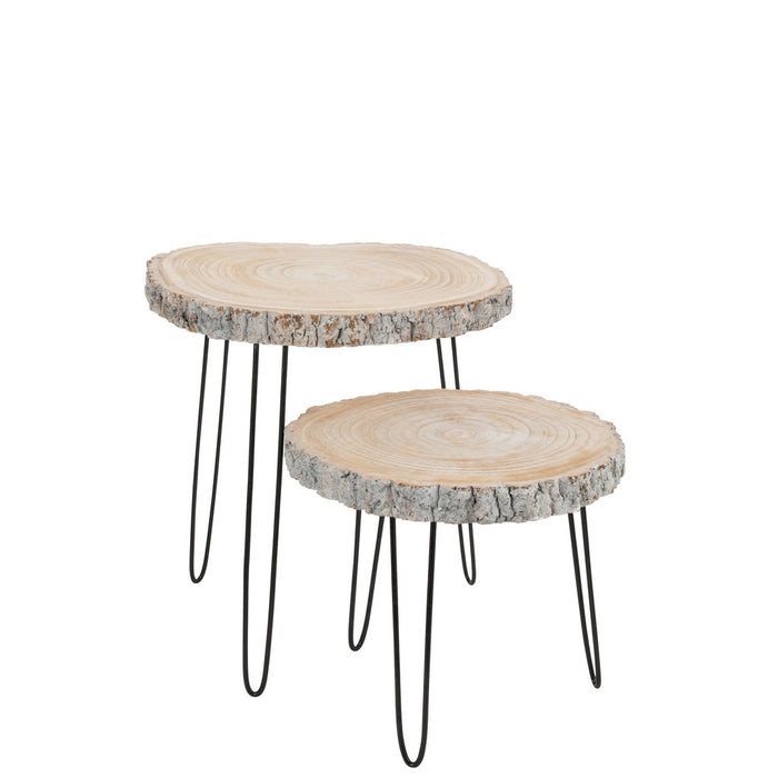 Bijzettafel Grijs ijzer L 50 cm 50x55x59 cm-Bijzettafels-J-Line