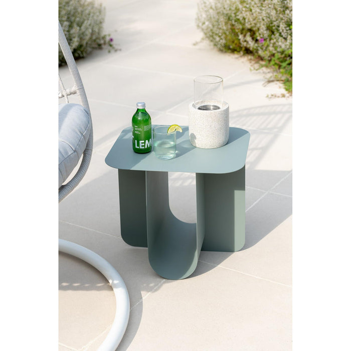 Bijzettafel Groen Metaal Vierkant 40 cm 40x43.6x39 cm-Bijzettafels-J-Line
