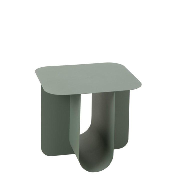 Bijzettafel Groen Metaal Vierkant 40 cm-Bijzettafels-J-Line
