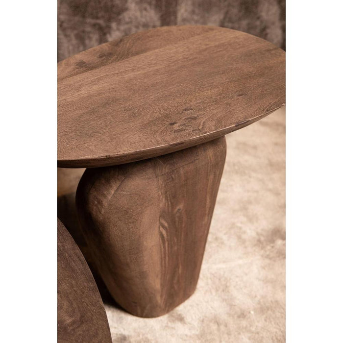 Bijzettafel Harshad Mangohout Bruin 35x55 cm-PTMD