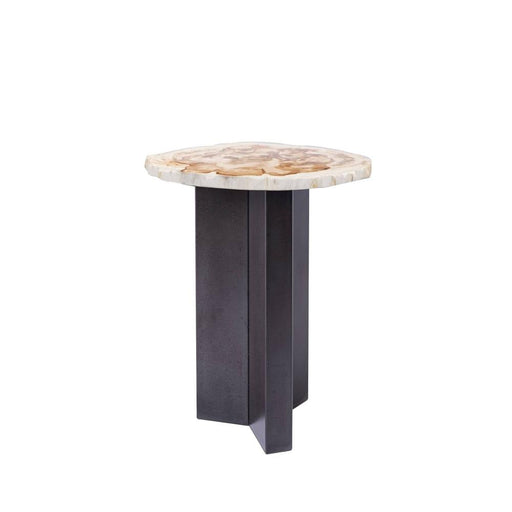 Bijzettafel Jisse Naturel Petrified Hout Sidetable Twist-Bijzettafels-PTMD