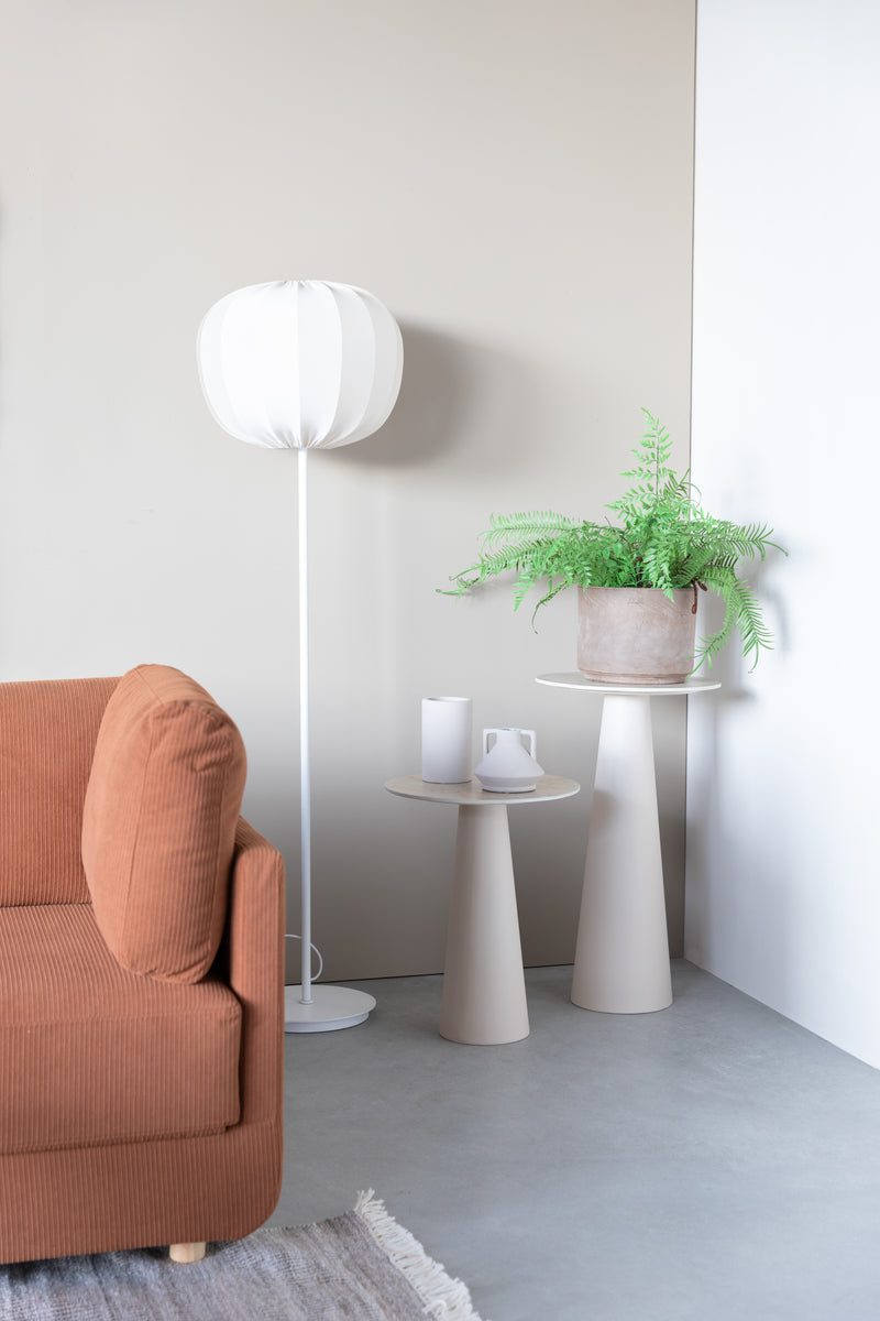 Bijzettafel Joya Low Ceramics Beige Ø40x52 cm-Bijzettafels-Creating Home