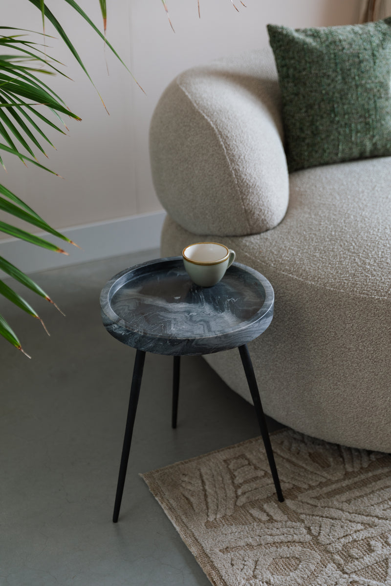Bijzettafel Karrara Marble Grijs 33x33 cm-Bijzettafels-Creating Home