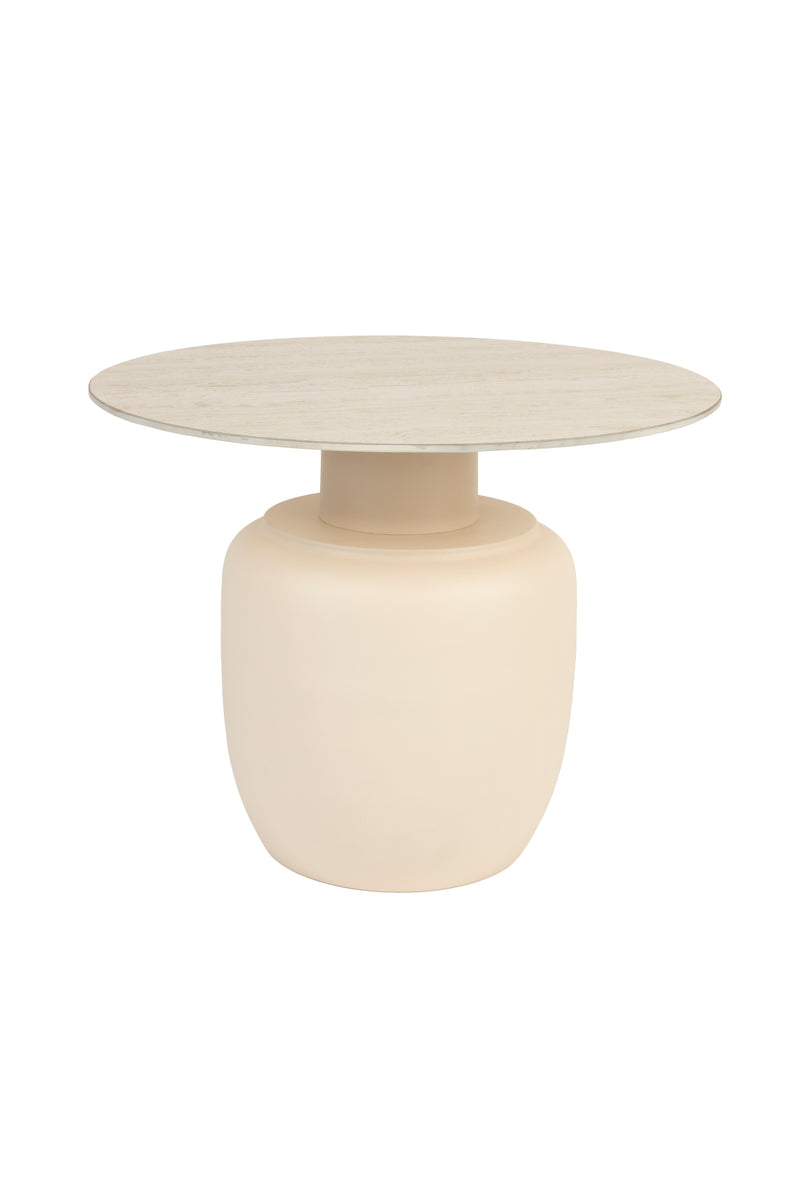 Bijzettafel Karula High Ceramics Beige Ø60x47 cm-Bijzettafels-Creating Home