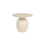 Bijzettafel Karula Low Ceramics Beige Ø50x42 cm-Bijzettafels-Creating Home