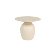 Bijzettafel Karula Low Ceramics Beige Ø50x42 cm-Bijzettafels-Creating Home
