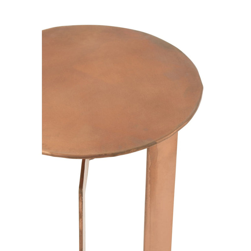 Bijzettafel Koper Ijzer 30 cm 30x30x71 cm-Bijzettafels-J-Line