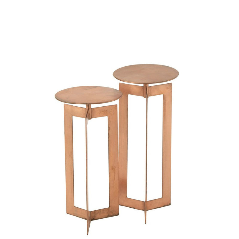 Bijzettafel Koper Ijzer 30 cm 30x30x71 cm-Bijzettafels-J-Line