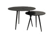 Bijzettafel Kourdebour (set Of 2) Aluminum Zwart Ø60x41 cm-Bijzettafels-Creating Home