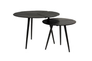 Bijzettafel Kourdebour (set Of 2) Aluminum Zwart Ø60x41 cm-Bijzettafels-Creating Home