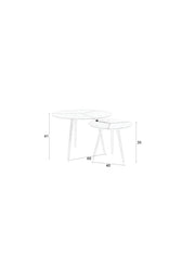 Bijzettafel Kourdebour (set Of 2) Aluminum Zwart Ø60x41 cm-Bijzettafels-Creating Home