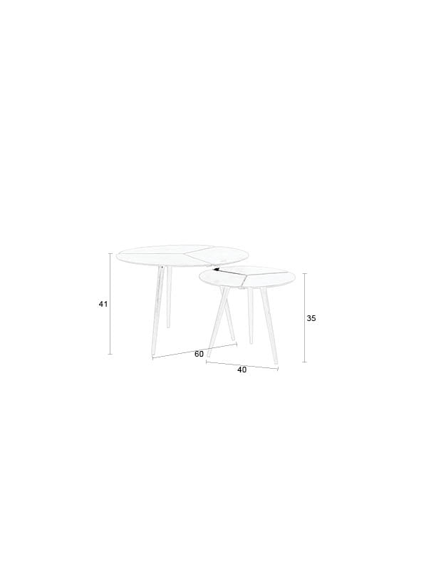 Bijzettafel Kourdebour (set Of 2) Aluminum Zwart Ø60x41 cm-Bijzettafels-Creating Home