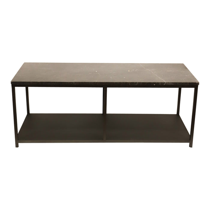 Bijzettafel Laco Bruin Sidetable Marmer Top Taupe Metaal Frame-Bijzettafels-PTMD