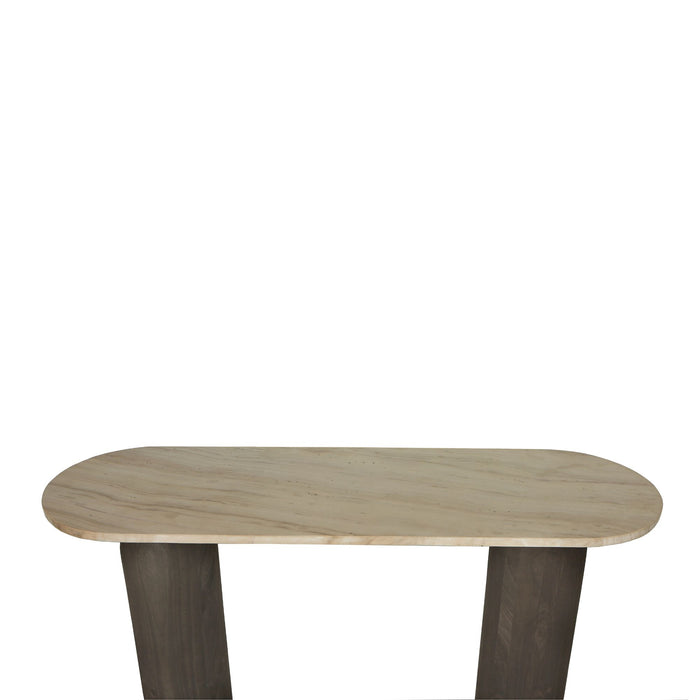 Bijzettafel Liora Mangohout Bruin 33x106 cm-Bijzettafels-PTMD