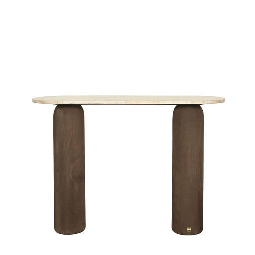 Bijzettafel Liora Mangohout Bruin 33x106 cm-Bijzettafels-PTMD
