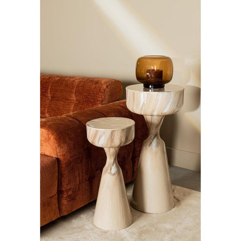Bijzettafel Maran IJzer Crème 36 cm-Bijzettafels-PTMD