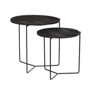 Bijzettafel Mason Mangohout Zwart 52 cm 52x52x53 cm-Bijzettafels-Livingfurn