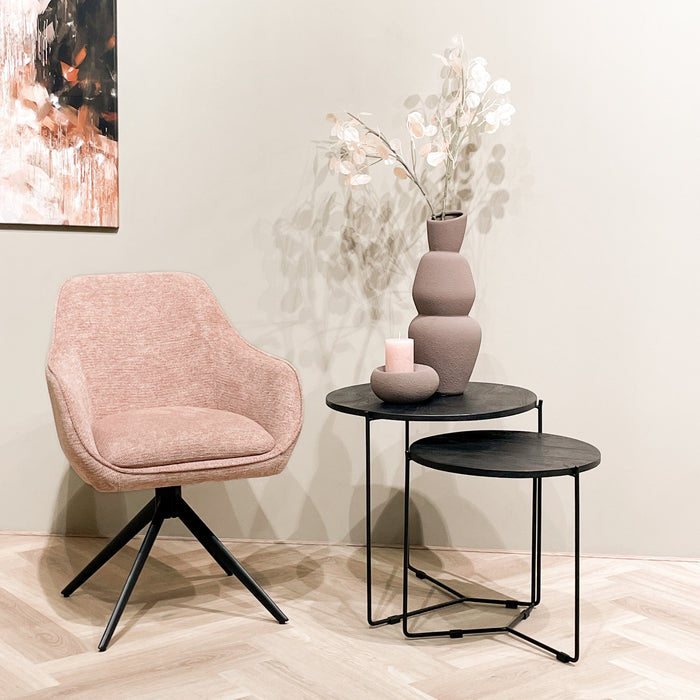 Bijzettafel Mason Mangohout Zwart 52 cm-Bijzettafels-Livingfurn
