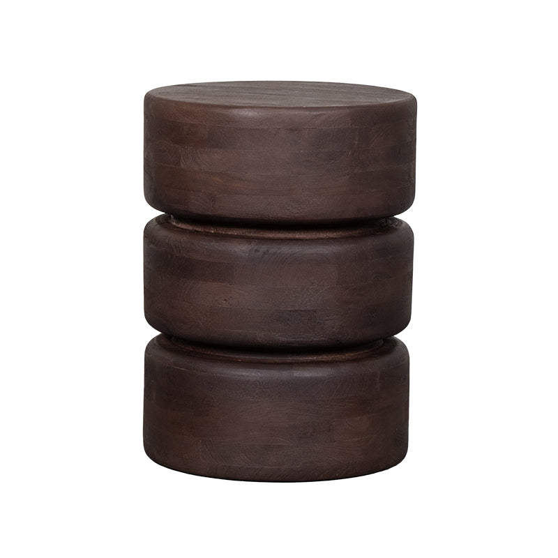 Bijzettafel Milly Espresso Mangohout 35 cm Rond 35x35x47 cm-Bijzettafels-LABEL51