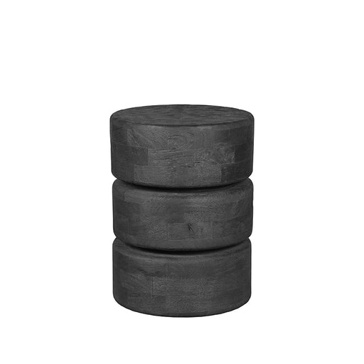 Bijzettafel Milly Zwart Mangohout 35 cm Rond 35x35x47 cm-Bijzettafels-LABEL51
