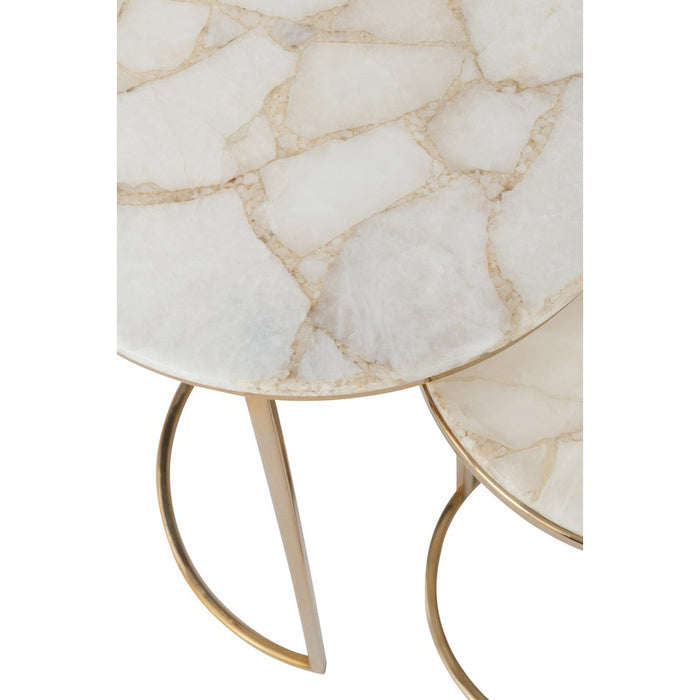 Bijzettafel Mix Staal 36 cm - Staal(30%),stone(70%) - 35983-Bijzettafels-J-Line