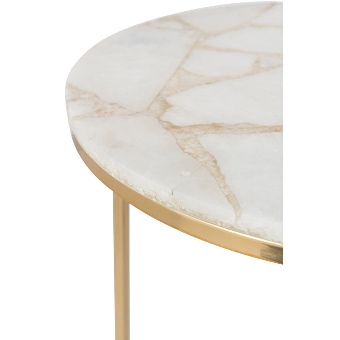Bijzettafel Mix Staal 36 cm - Staal(30%),stone(70%) - 35983-Bijzettafels-J-Line