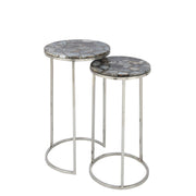Bijzettafel Mix Staal 36 cm Staal,stone 35.5x35.5x61 cm 35984-Bijzettafels-J-Line