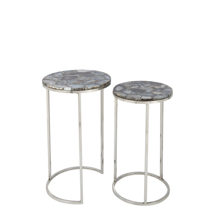 Bijzettafel Mix Staal 36 cm - Staal,stone-Bijzettafels-J-Line