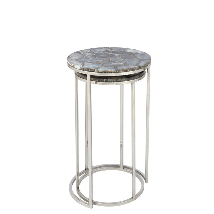 Bijzettafel Mix Staal 36 cm - Staal,stone-Bijzettafels-J-Line