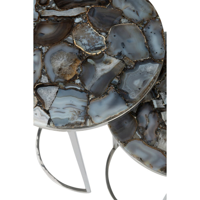 Bijzettafel Mix Staal 36 cm - Staal,stone-Bijzettafels-J-Line