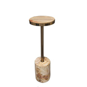 Bijzettafel Mody Versteend Hout Beige 21 cm-Bijzettafels-PTMD