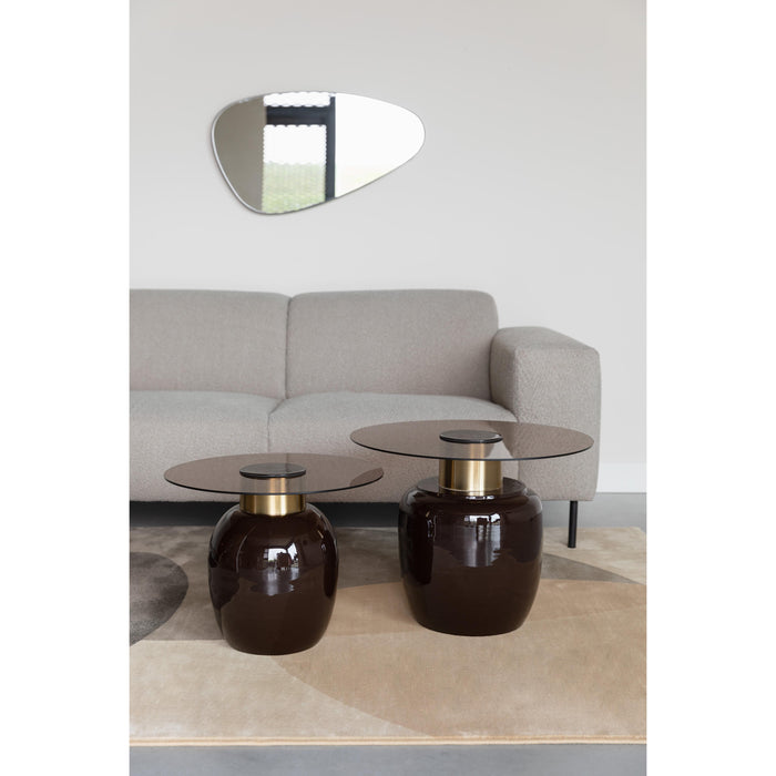 Bijzettafel Mohra L Glass Bruin Ø59x46 cm-Bijzettafels-Creating Home