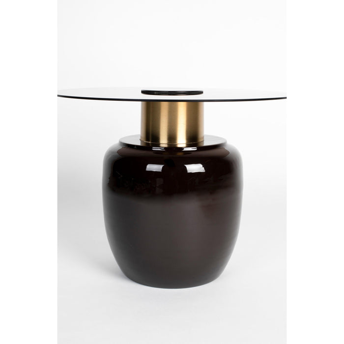 Bijzettafel Mohra L Glass Bruin Ø59x46 cm