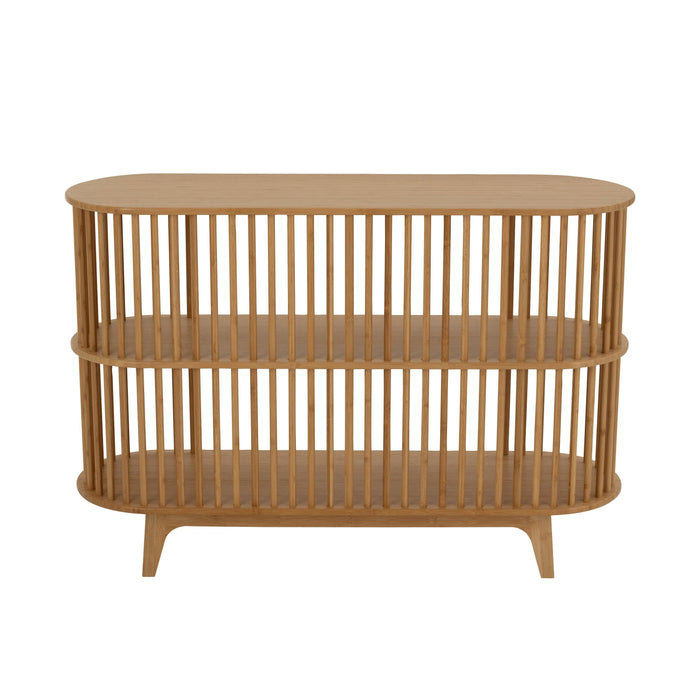 Bijzettafel Naturel Bamboe 37x120 cm-Bijzettafels-J-Line