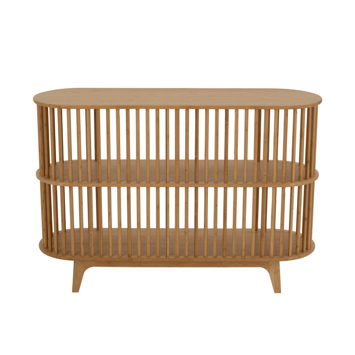 Bijzettafel Naturel Bamboe 37x120 cm-Opbergkasten-J-Line