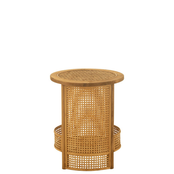 Bijzettafel Naturel Bamboe 40 cm 40x40x49.5 cm-Bijzettafels-J-Line