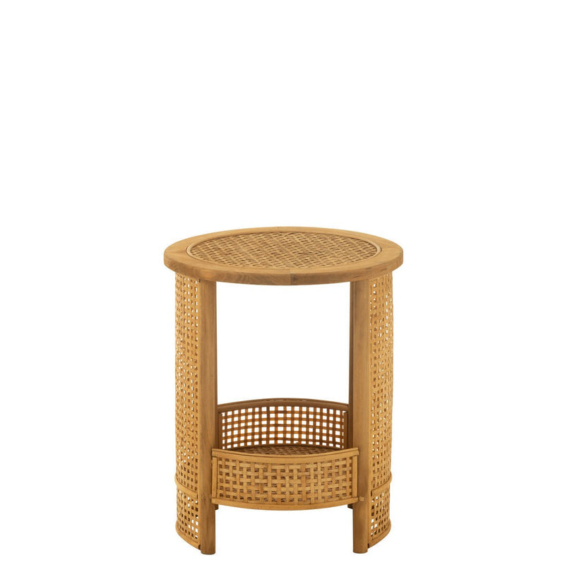 Bijzettafel Naturel Bamboe 40 cm 40x40x49.5 cm-Bijzettafels-J-Line
