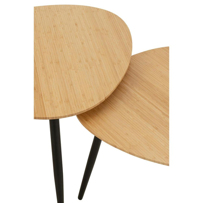 Bijzettafel Naturel Bamboe 57 cm 57x56x45.7 cm-Bijzettafels-J-Line