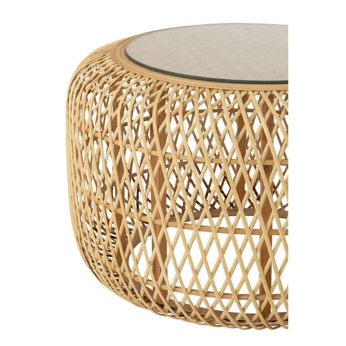 Bijzettafel Naturel Bamboe 80 cm-Bijzettafels-J-Line